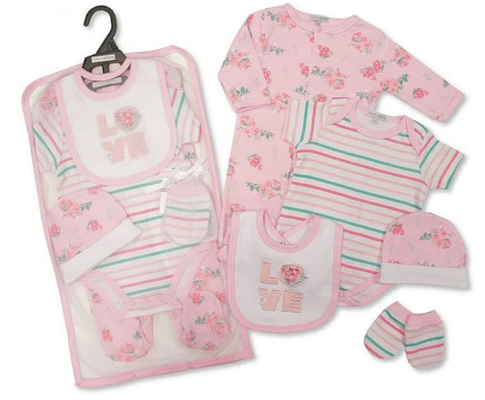 Baby Girls 5 pcs Gift Set in a Mesh bag - Love