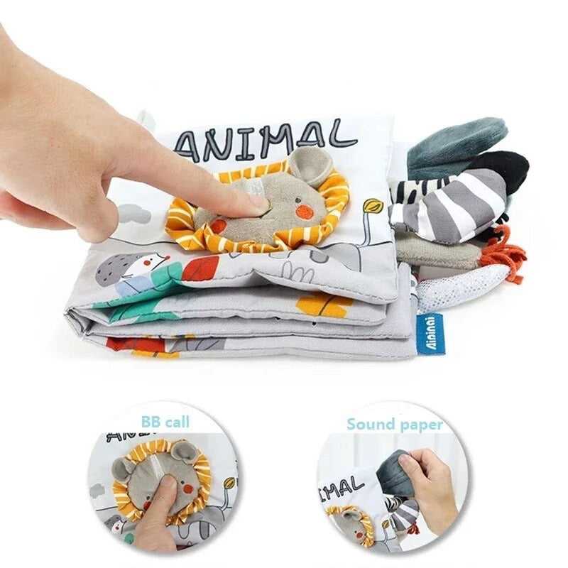 Sensory 3D Animal Baby Book- Find my tail-Lion