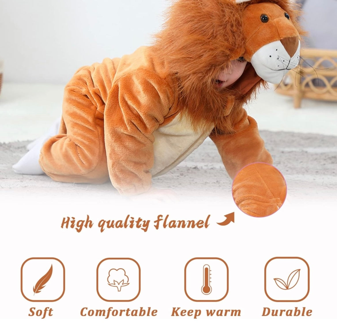 Baby Hooded Jumpsuit-Lion