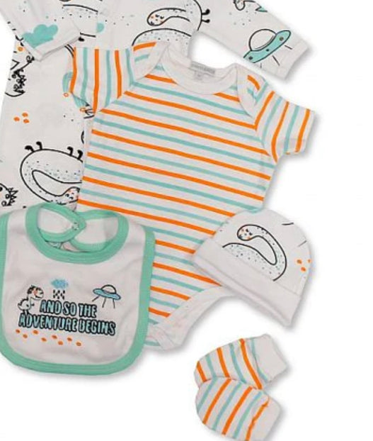 Baby Boys 5 pcs Gift Set in a Mesh Bag- and so the Adventure Begins