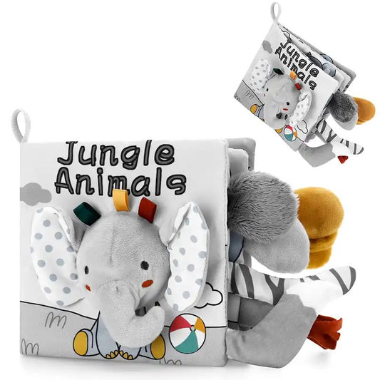 Sensory 3D Jungle Animal Baby Book- Find my tail- Elephant