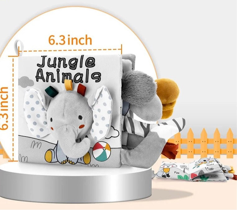 Sensory 3D Jungle Animal Baby Book- Find my tail- Elephant