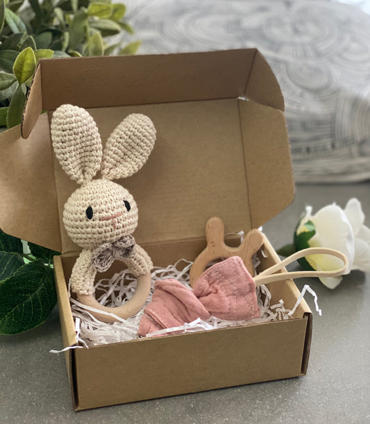 Baby Gift Box - Bunny Rattle and Teether