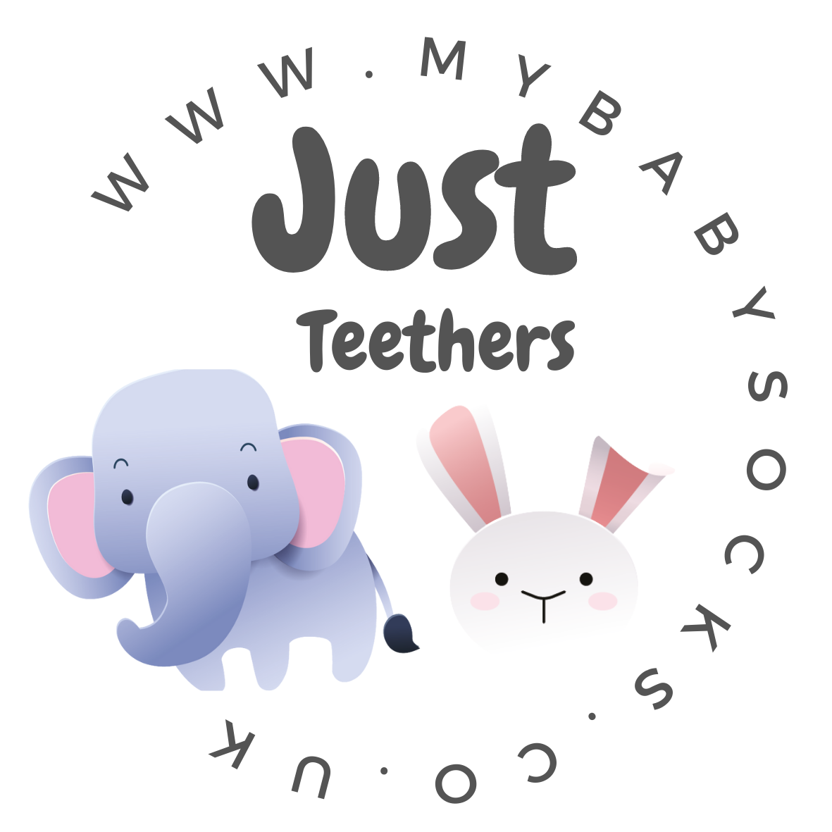 Just Teether - My Eli Friend - Elephant - Light Grey