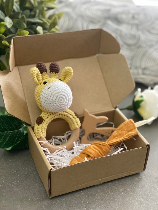 Baby Gift Box - Giraffe Rattle and Teether