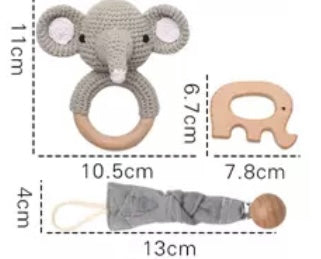 Baby Gift Box - Elephant Rattle and Teether
