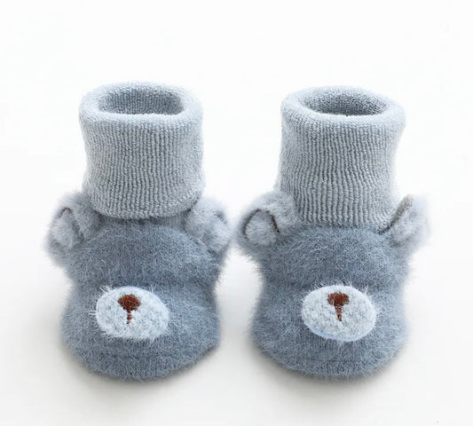 Sleepy Teddy Baby Socks-Blue