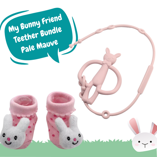 My Bunny Friend Teether Bundle- Pale Mauve