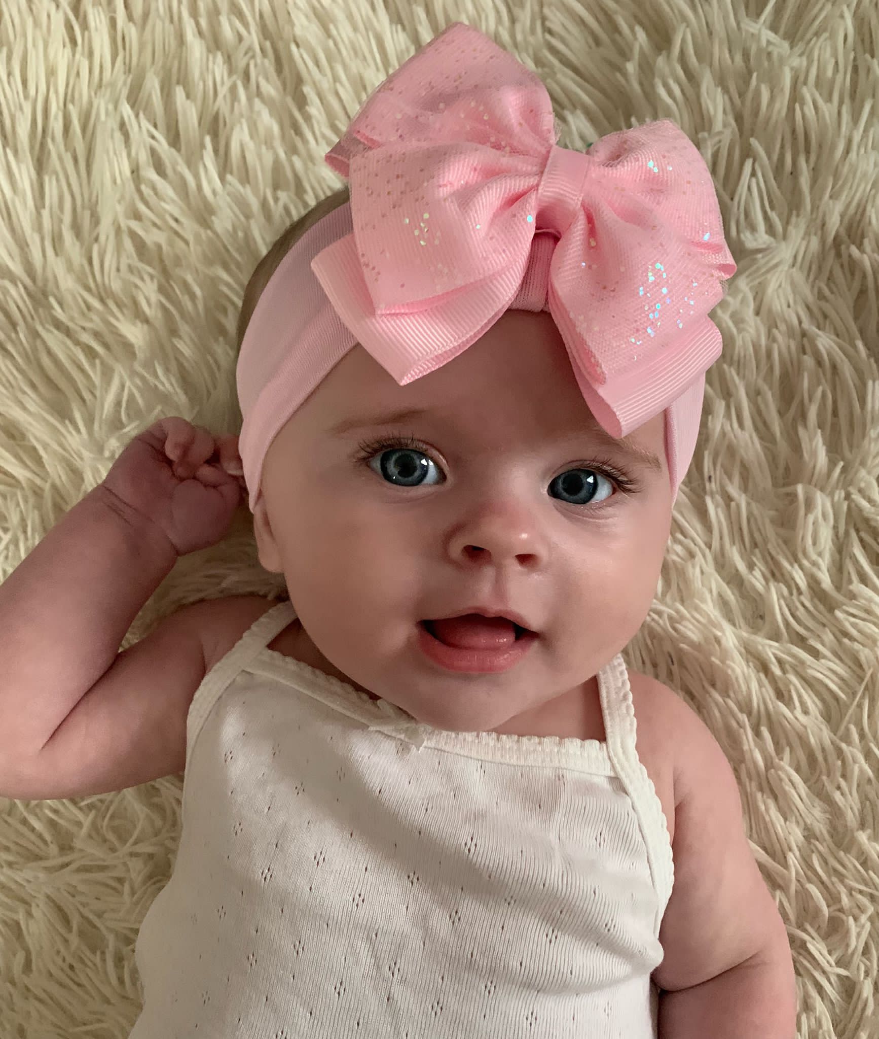 Headband Pink with Glitter Bow – - Main Image