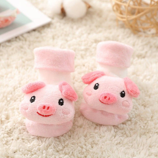 Piggy Baby Rattle Socks