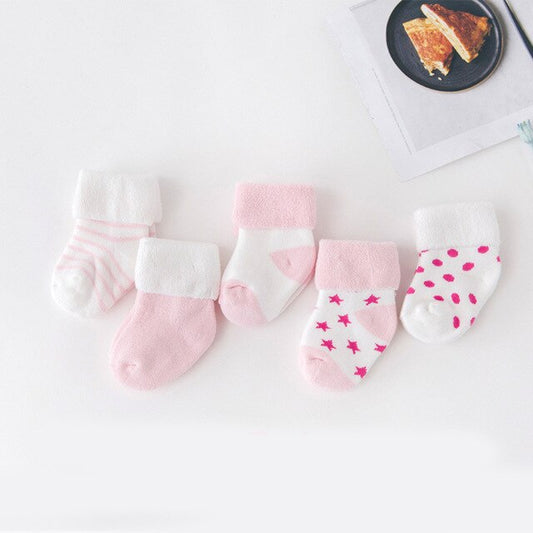 Cotton Baby Socks - Pink 5 pack