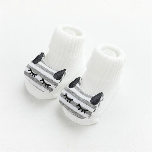 Clean White Kitten Cotton Baby Socks