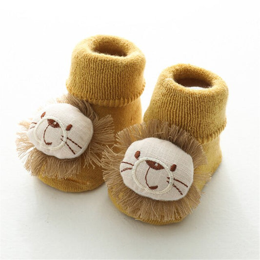 Jungle Lion Rattle Baby Socks