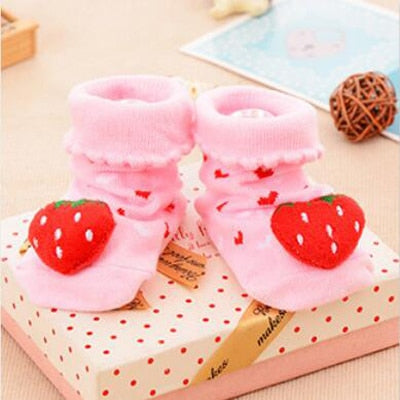 Strawberry Heart Baby Socks